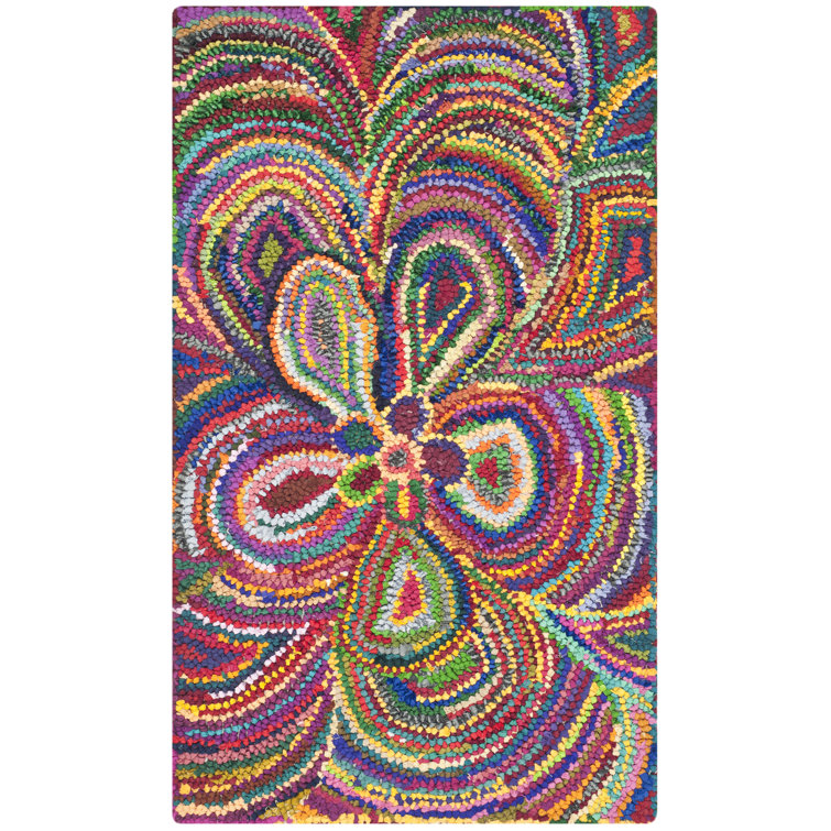 Bungalow Rose Anaheim HandTufted Cotton Purple/Green/Yellow Area Rug